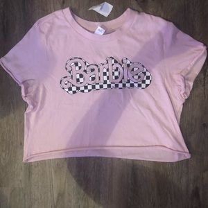 NWT “Barbie” checkered crop tee